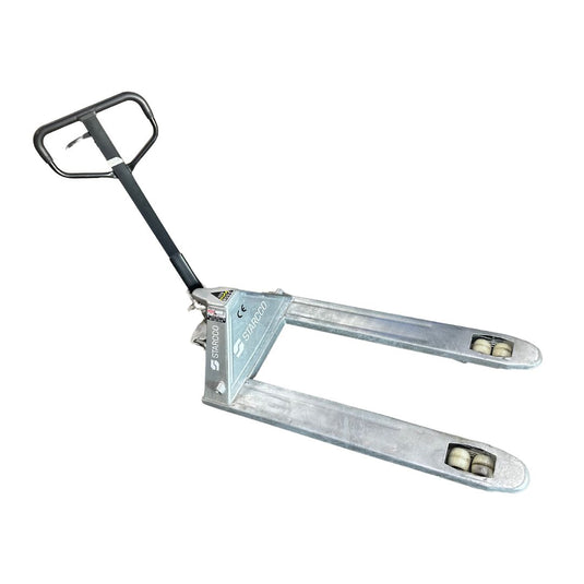 Traspaleta Hidraulica Galvanizada 2.5T – Ruedas de Nylon Tandem