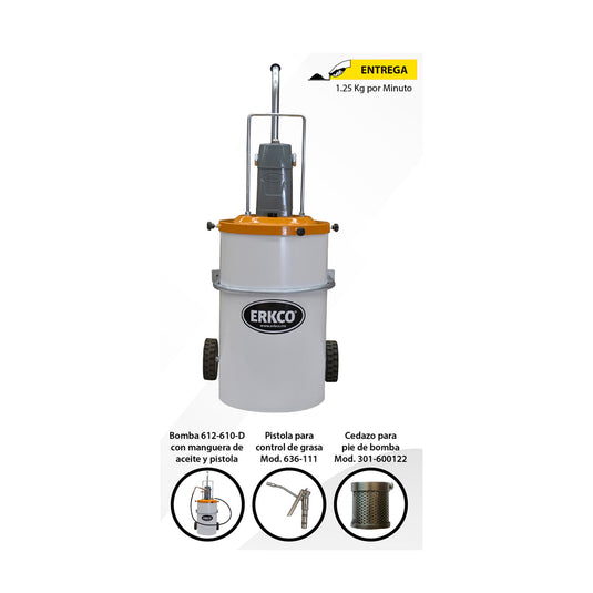Bomba neumática portátil para grasa de 30 kg ERKCO 612-610-D