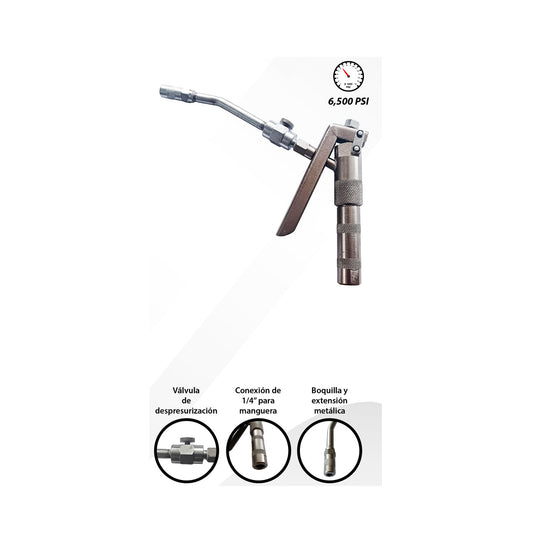 Pistola manual para grasa con booster 6,500 PSI ERKCO 636-103
