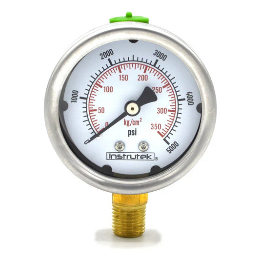 Manómetro con Glicerina 2.5" 0–5000 psi, 1/4" NPT inferior, Instrutek – SKU 63.300.5000