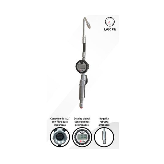 Pistola contadora electrónica para aceite y anticongelante ERKCO OM/200/OGN/FB-A/N