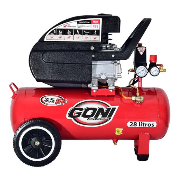 Cargue la imagen en el visor de la galería, Compresor de aire de pistón, tanque de 28 litros, 3.5 HP
