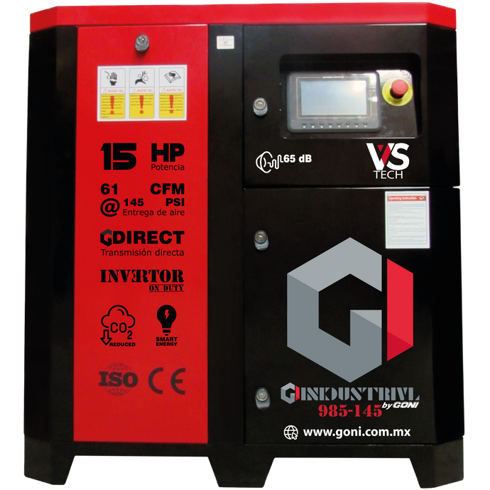 Compresor de Tornillo 15 HP 145 PSI GONI