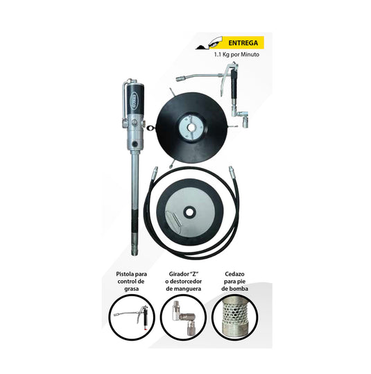 Kit de bomba neumática para grasa de 19 kg ERKCO 612-E19-X-BASIC