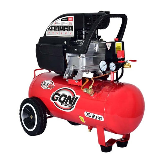 Compresor de aire de pistón, tanque de 28 litros, 3.5 HP
