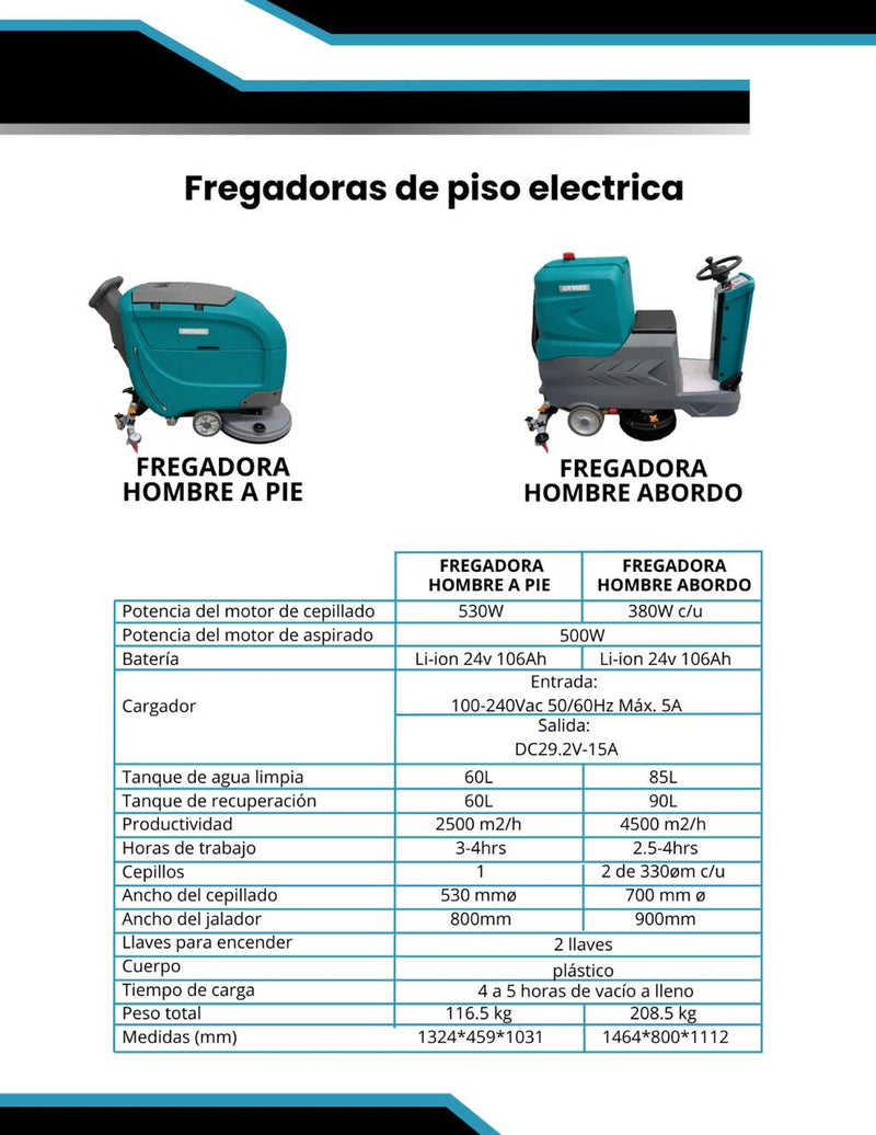 Cargue la imagen en el visor de la galería, Fregadora de Piso Hombre a Bordo 4,500 m²/h GONI – SKU: H2G-AB – Batería de Litio 24 V
