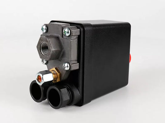 Interruptor de Presión para Compresor LEFOO LF10L 85–115 PSI, 4 Puertos 1/4"