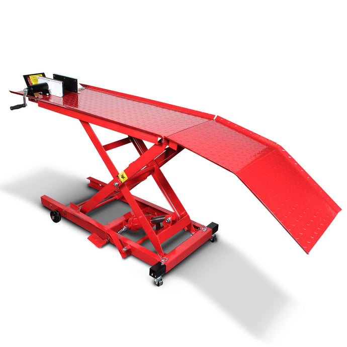 Plataforma para motocicleta , Capacidad de 363 kg , Largo de la plataforma 1.35 mts , MOD. PHM-1 , MIKELS - HNL INDUSTRIAL TOOLS