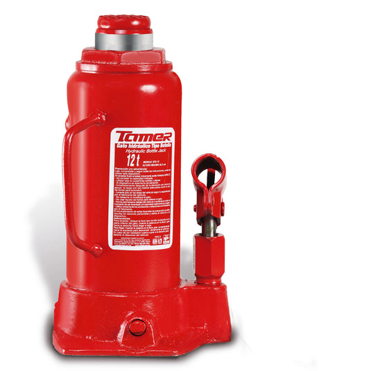 Gato hidraulico de botella , 12 toneladas , Altura total 465mm , Altura minima 230mm , Recorrido hidraulico 155mm , MOD GTE-12 , MIKELS - HNL INDUSTRIAL TOOLS