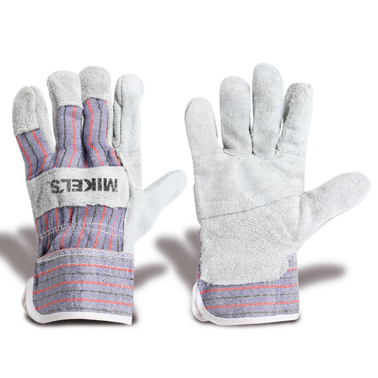 Guantes de carnaza con loneta , Para uso general , Aplicaciones de uso rudo o ligero , MOD GCL-2 , MIKELS - HNL INDUSTRIAL TOOLS